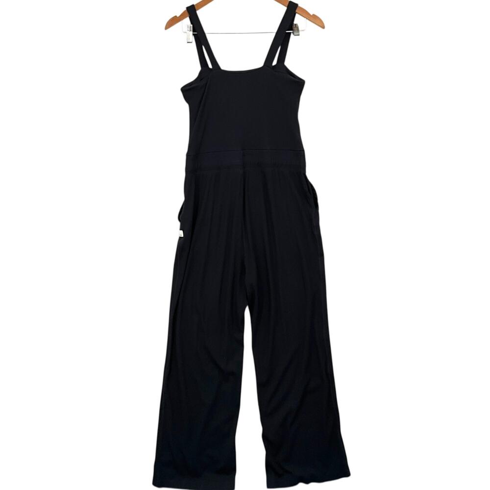 Vuori Mudra Pose Jumpsuit Womens Medium Black Ribbed Wide Leg Sleeveless - Picture 4 of 12
